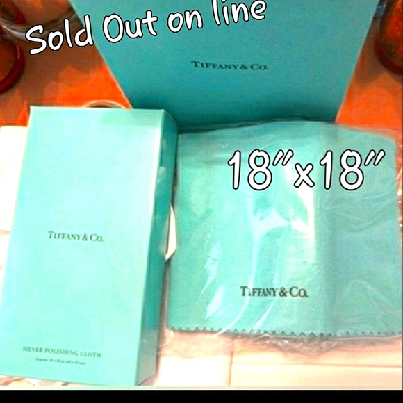 Tiffany & Co. Accessories - Tiffany & Co 18x18" Polishing Cloth Box Ribbon Bag Tissue Paper 4 T&C Cards NWT